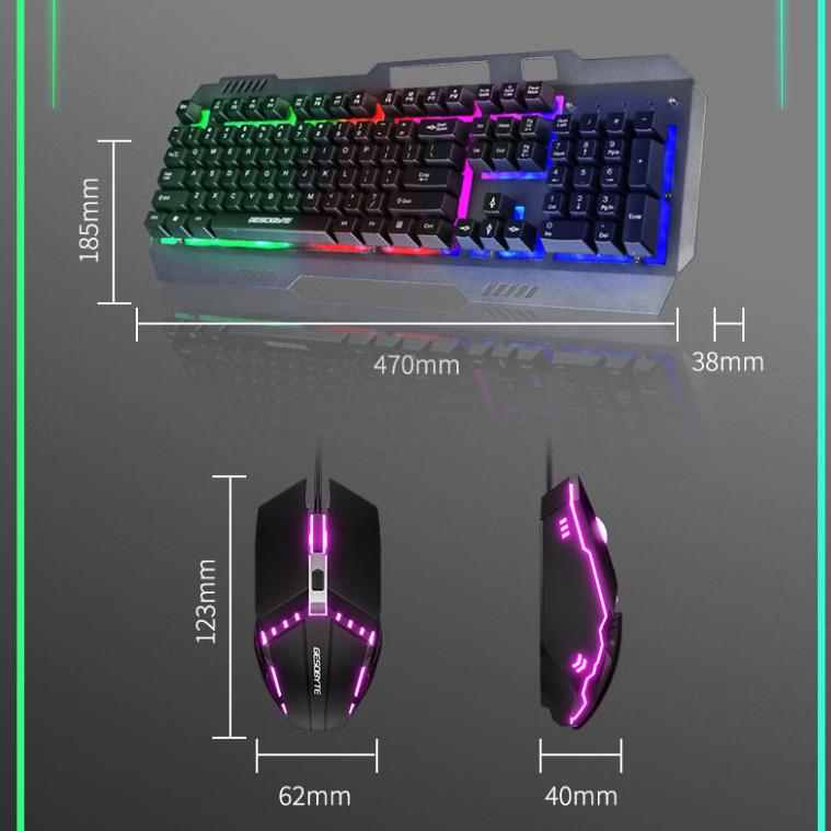 Mechanical Feel Wired Keyboard And Mouse Set, Wired Keyboard And Mouse Combo, Gaming Office Home Computer Keyboard, Black