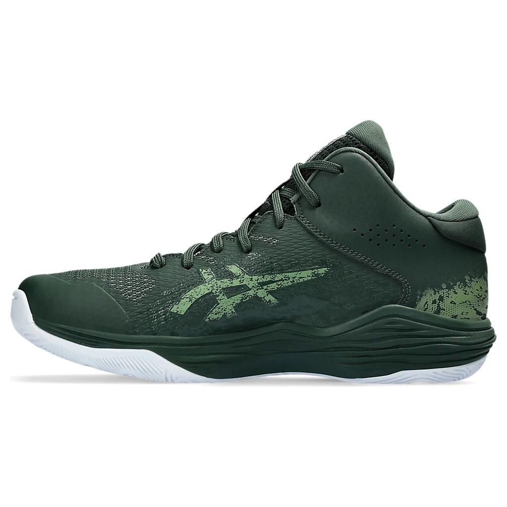 

Asics Мужские кроссовки для баскетбола Nova Flow 2 с круглым носком, на шнуровке, с амортизацией, дышащие, средней высоты, зеленые, 1063A071-300 43.5