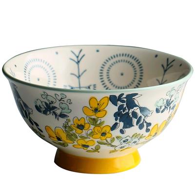 6 Zoll Keramik Reisschalen Blumenmuster Pastoralen Stil Suppe Frühstück Salat Dessert Abendessen Schüssel Geschirr Geschirr