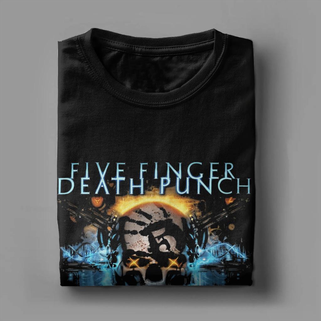 Mens Womens Five Fingers 5FDP Death Punchs Band Skull Logo T Shirt 100% Cotton New Arrival Shirts Rock Music Clothing Outfits