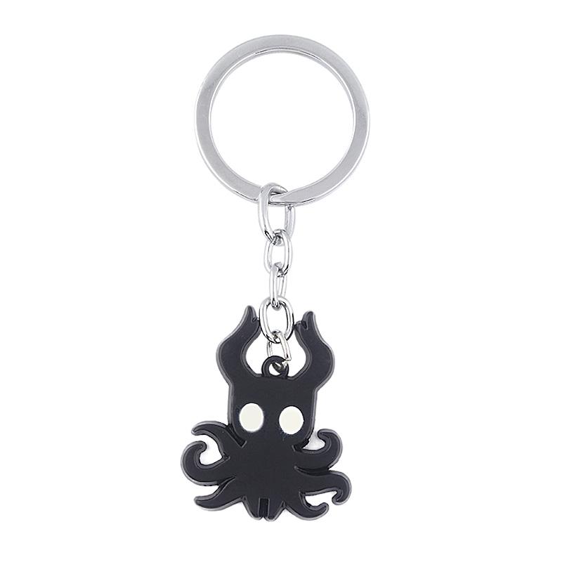Hollow Knight Metall Charaktere Schlüsselanhänger Der Ritter Oktopus Grub Hornet Anhänger Schlüsselkette für Damen Herren Schlüsselhalter Schmuck