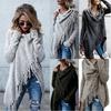 Exquisite Women Tassel Irregular Cardigan Knitted Sweater Poncho Shawl Coat Jacket Outwear For Effortless Style