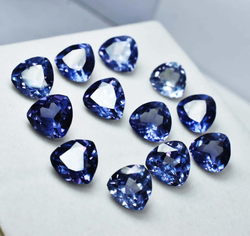12 Pcs Natural Alexandrite Gemstone Color Change Trillion Lot 96 Ct CERTIFIED Ssr-873658