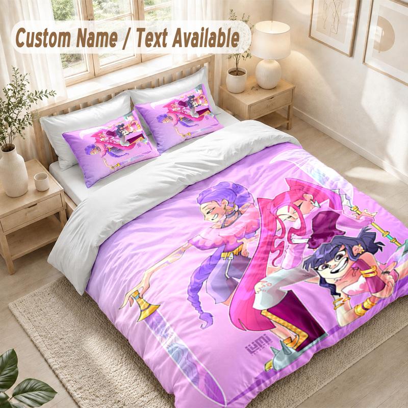 Kpop Demon Hunters Bettwäsche-Set, 1 Bettbezug & 2 Kissenbezüge Weich Bequem Schlafzimmer Heimtextil Dekor