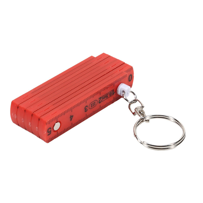 0.5m 10 Fold Plastic Folding Ruler Portable Storage Keychain Ruler Advertising Promotion Gift Straight Rulers Measuring Tool красный