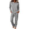 Women's Casual Long Sleeve Round Neck Drawstring Wide Leg Pajama Set for Sleepwear