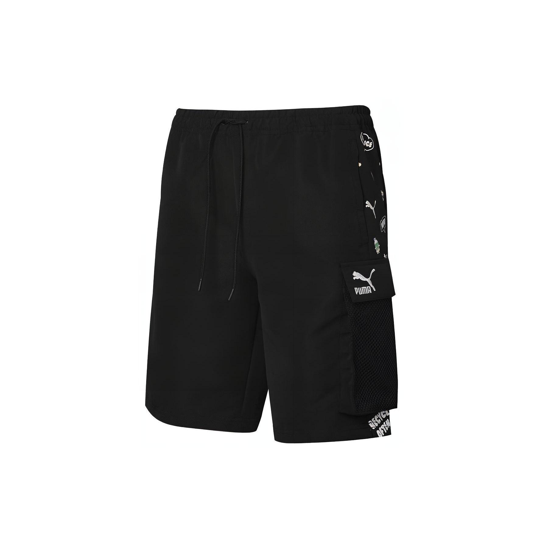 PUMA Awareness Cargo Woven Shorts Black White Men s 532038-01 XL