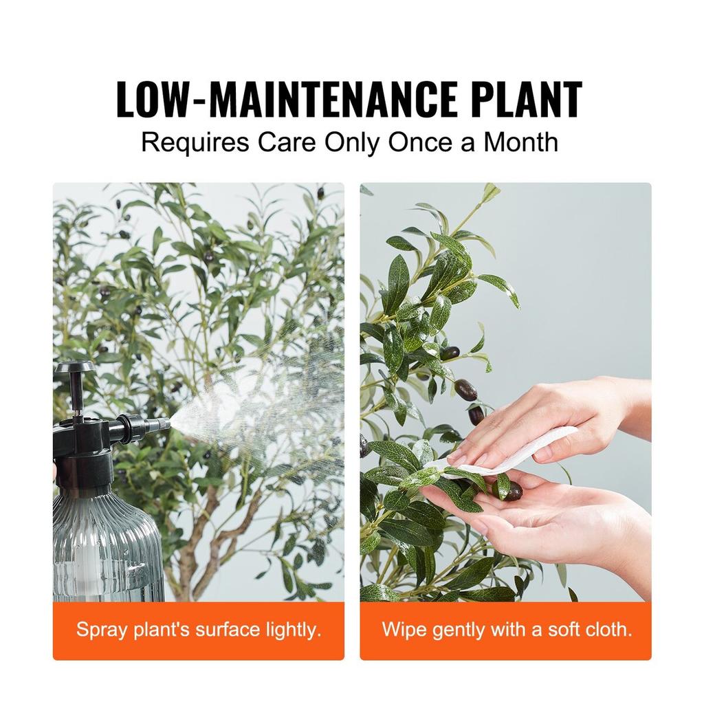 Artificial Olive Tree, 1.5 m Tall Faux Plant, Secure PE Material & Anti-Tip Tilt Protection Low-Maintenance Plant, Lifelike Green Fake Potted Tree for