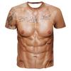 Camiseta da Moda Infantil Estampa Gráfica Engraçada de Músculos Simulados Camisetas para Menino e Menina Top de Verão Street Manga Curta Casual Roupa Infantil para Exterior