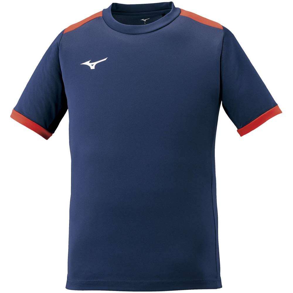 Футбольная футболка Mizuno P2MA1020, Цвет Темно-синий с Китайским Красным, Размер L
