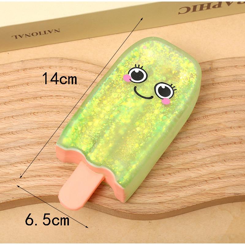 Glitzer Eis am Stiel Squishy Niedlich Cartoon Eiscreme Stressabbau Kneten Für Kinder Erwachsene Partygeschenke Schreibtischdeko Fidget