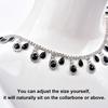 1pcs Glass Drop Beads Rhinestone Fringe Trim Black Color Beaded Fringe Ribbon  Clothing Accessories