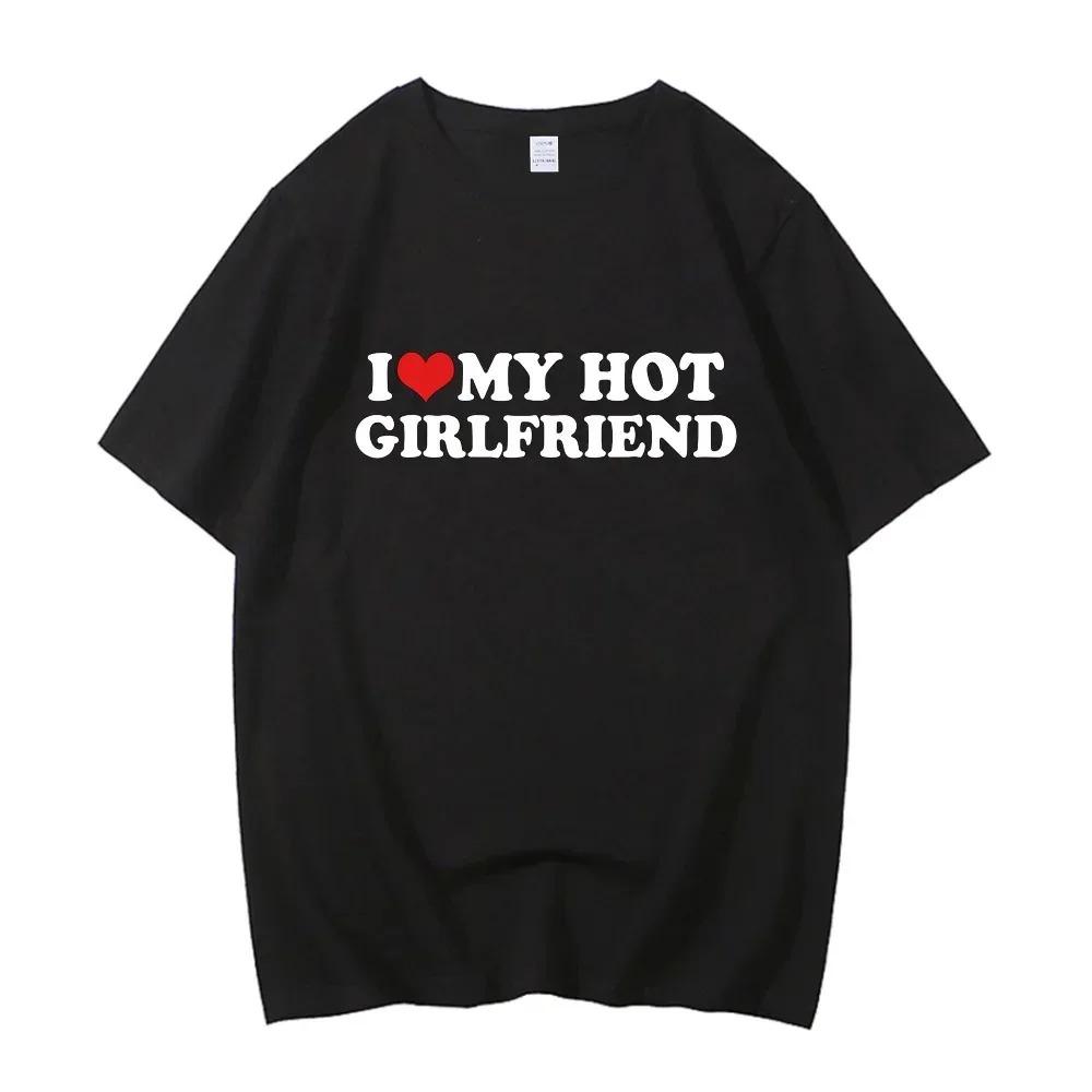 Romantische Geständnis-T-Shirts Ich liebe meine Freundin Aufdruck T-Shirt Herren Damen Lässig Rundhals Kurzarm Kleidung Ich liebe meinen Freund