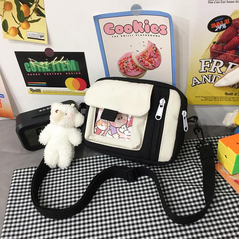 New Canvas Bag Female Student Small Bag Wind Messenger Bag Literary Versatile Cute Shoulder Bag