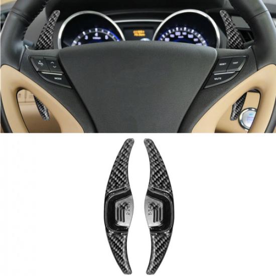 Carbon Fiber Steering Wheel Shift Paddle Cover For Hyundai Sonata 8 10-14