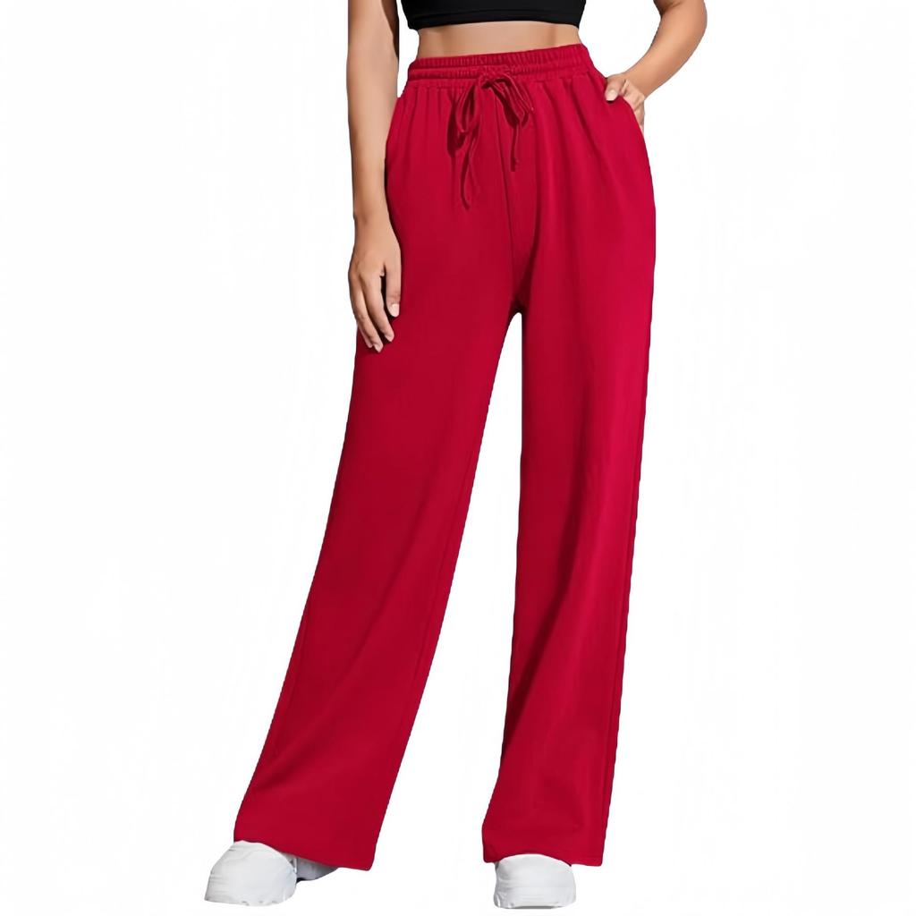 Women's Sweatpants 2025: Casual Wide-Leg, High Waist, Elastic, Drawstring, Loose Long Sports Pants