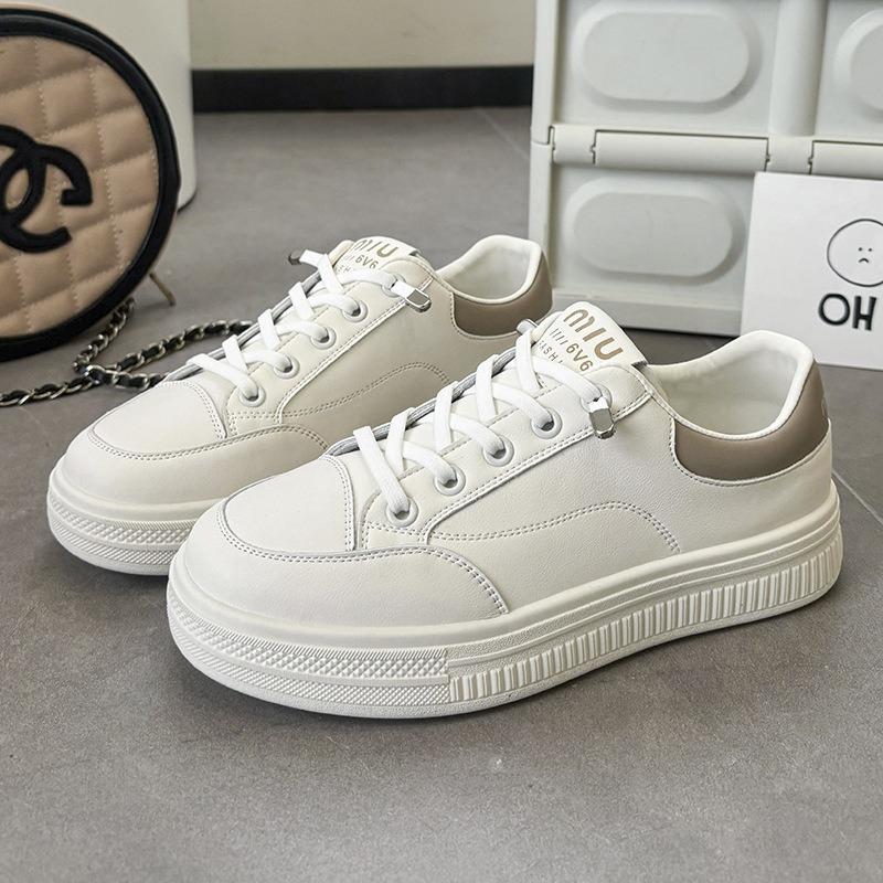 Little White Shoes Women's Summer Versatile Free Lace-up One-pedal Flat-bottomed Casual Sports Board Shoes Trend Versatile