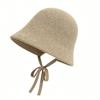 Summer Essential Striped Basin Hat with Knitted Hollow Out Design Foldable for Beach Sunshade