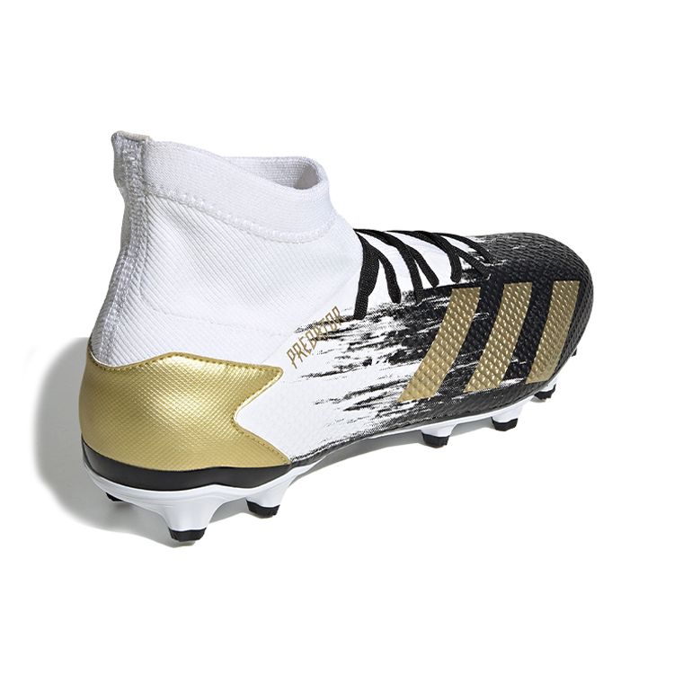 adidas Predator 20.3 Punta Tonda Allacciatura MG (Borchie corte in gomma) Scarpe da Calcio Antiscivolo Uomo scarpe da calcio Bianco Nero Oro FW9188