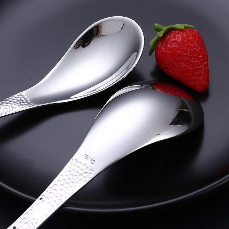 Household Children'S Spoon Dessert Spoon Silver Mirror Polished Flatware Soup Rice Home Tableware Kitchen Essential Accessories