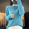 Women's Wool Cardigan: Autumn/Winter Round Neck Long Sleeve Knit Sweater, Slimming & Loose Fit