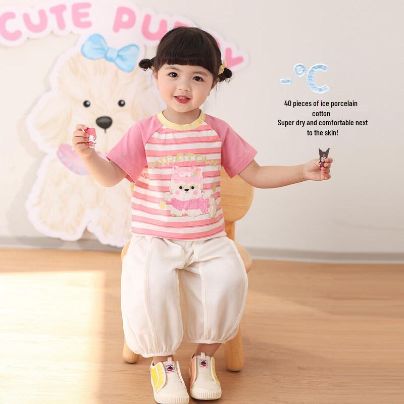 LUSON Girls  Infant & Toddler Short Sleeve Cotton T-shirt 73