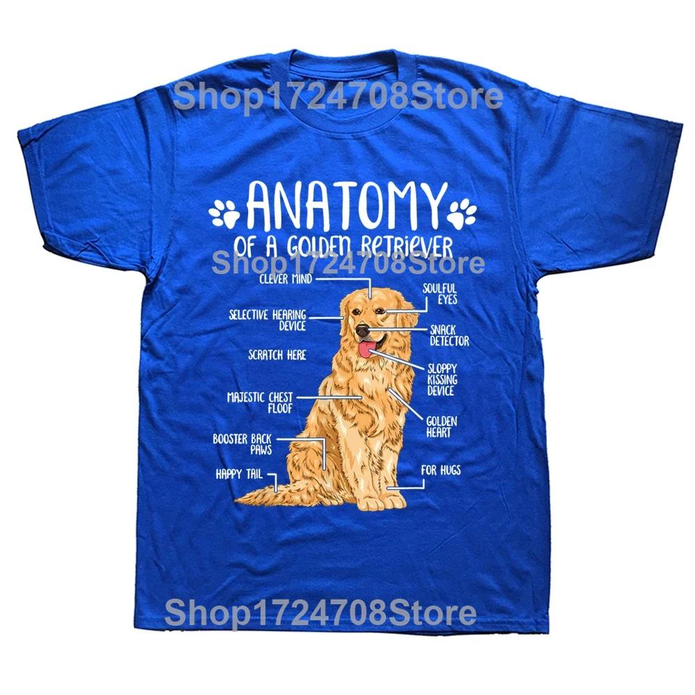 Funny Anatomy Golden Retriever Dog Lover T Shirts Graphic Streetwear Short Sleeve Birthday Gifts Summer T-shirt Mens Clothing