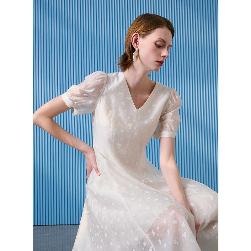 

Sancai 2025 Summer French Style Lyocell V-Neck A-Line Maxi Dress S