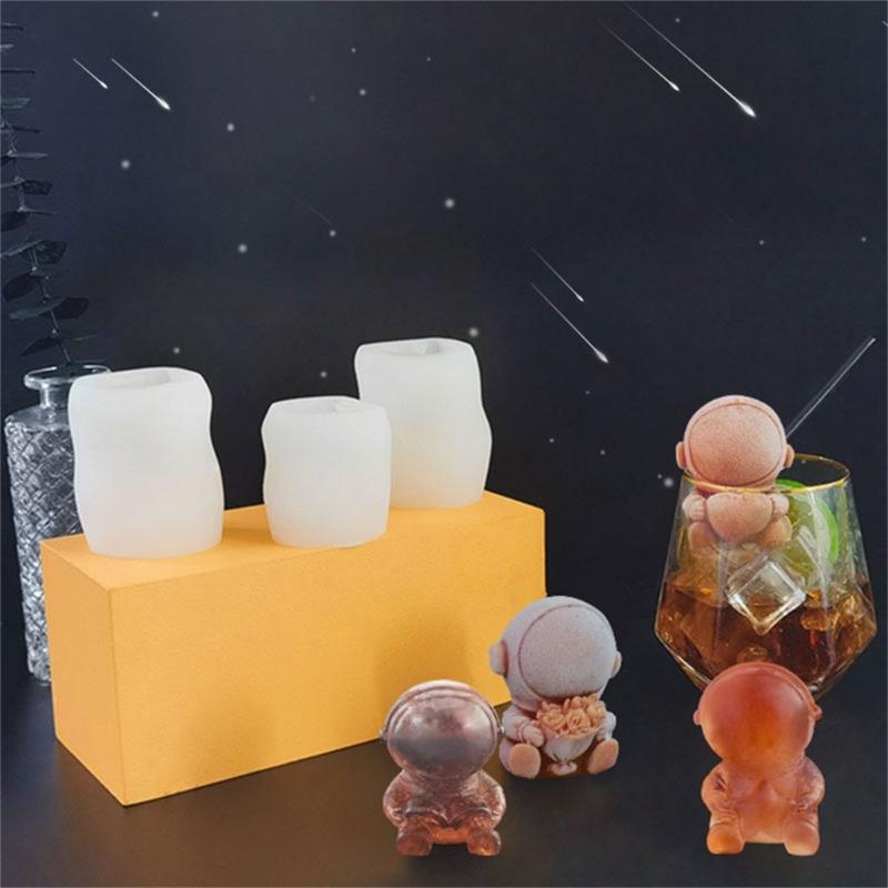Silicone Astronaut Ice Cubes Tray Popsicles Making Tool for Home Gatherings and Beverage Decorations Drink Accessories