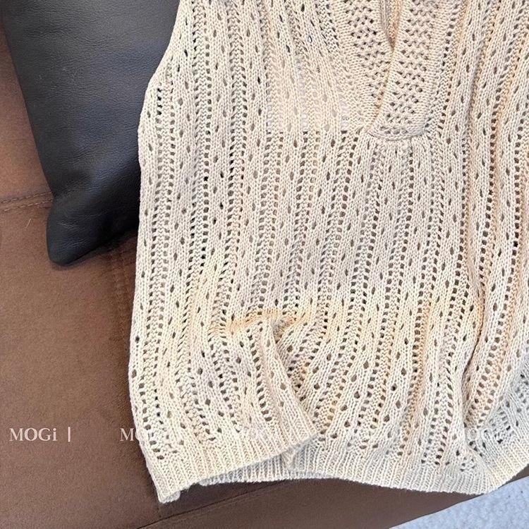 French Hollow-out Knitted Vest Women's Summer High-end Elegant Versatile Sleeveless Top