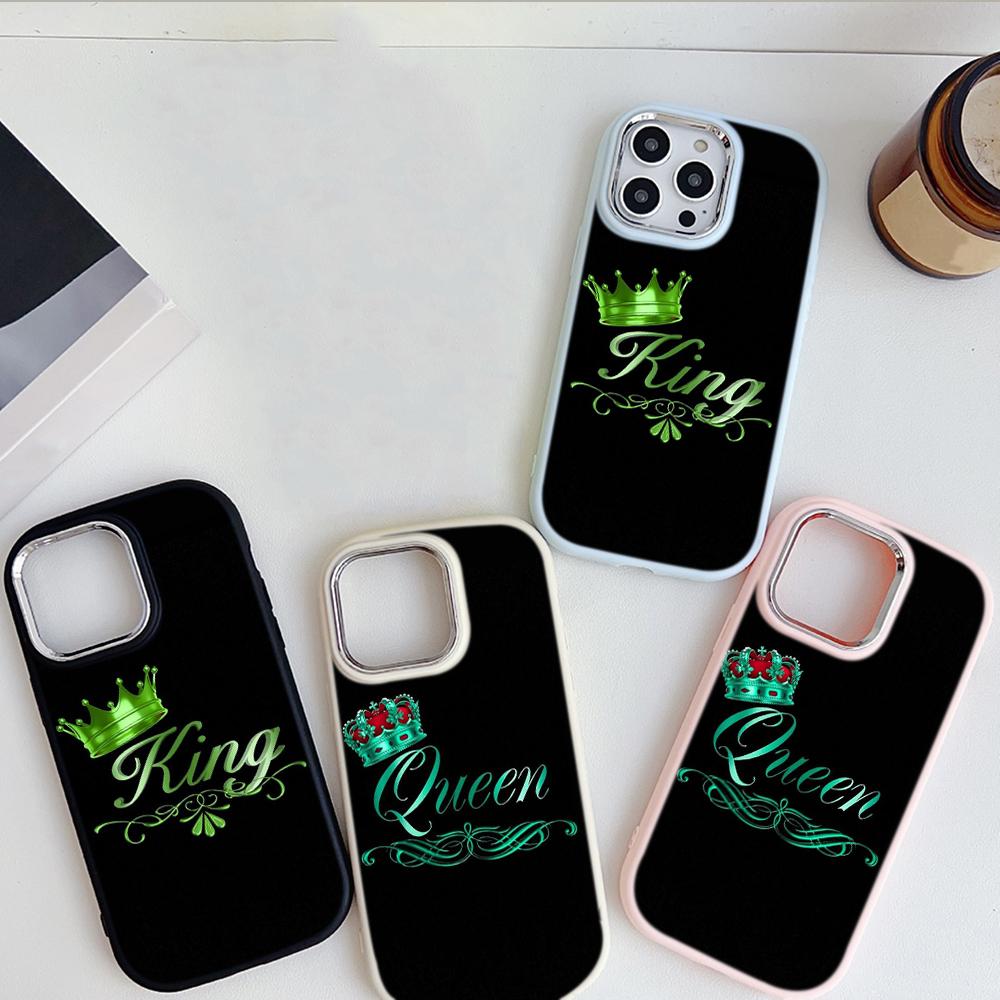 

Для iPhone 13 14 15 Pro Max Samsung Galaxy A14 A15 A24 Xiaomi 13T Redmi 12C Мягкий пухлый чехол для телефона A31 King Queen пары художественный чехол из ТПУ