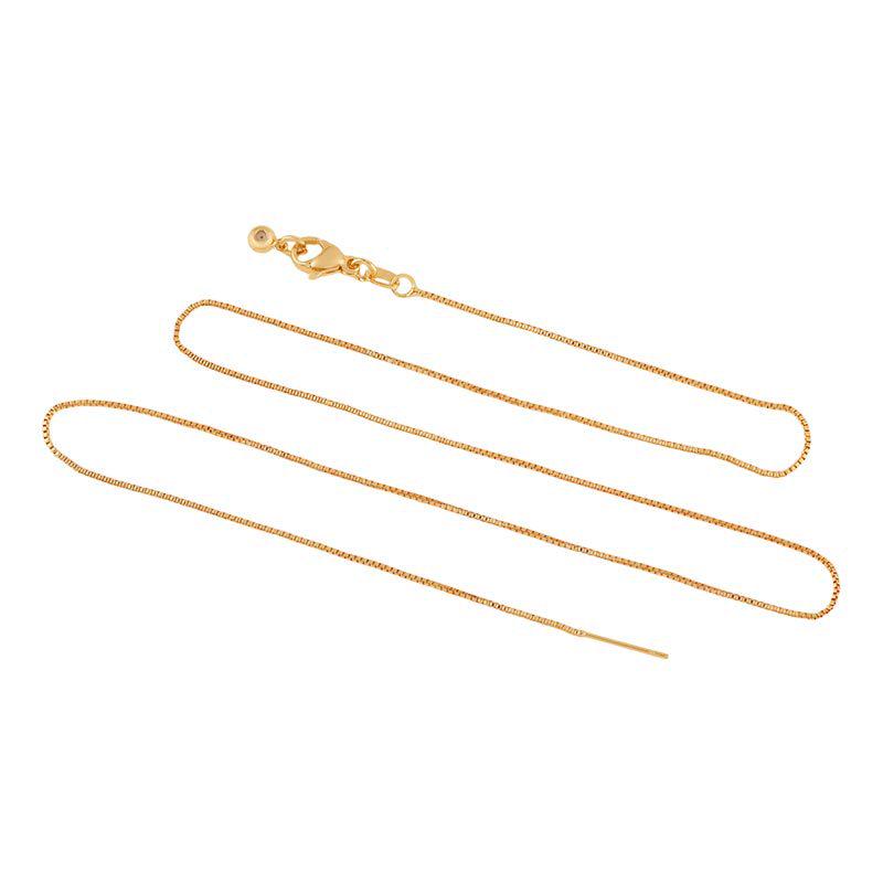 

Dazzling 18k Gold Plated Color-Preserving Needle-Style Necklace with 50cm Box Chain