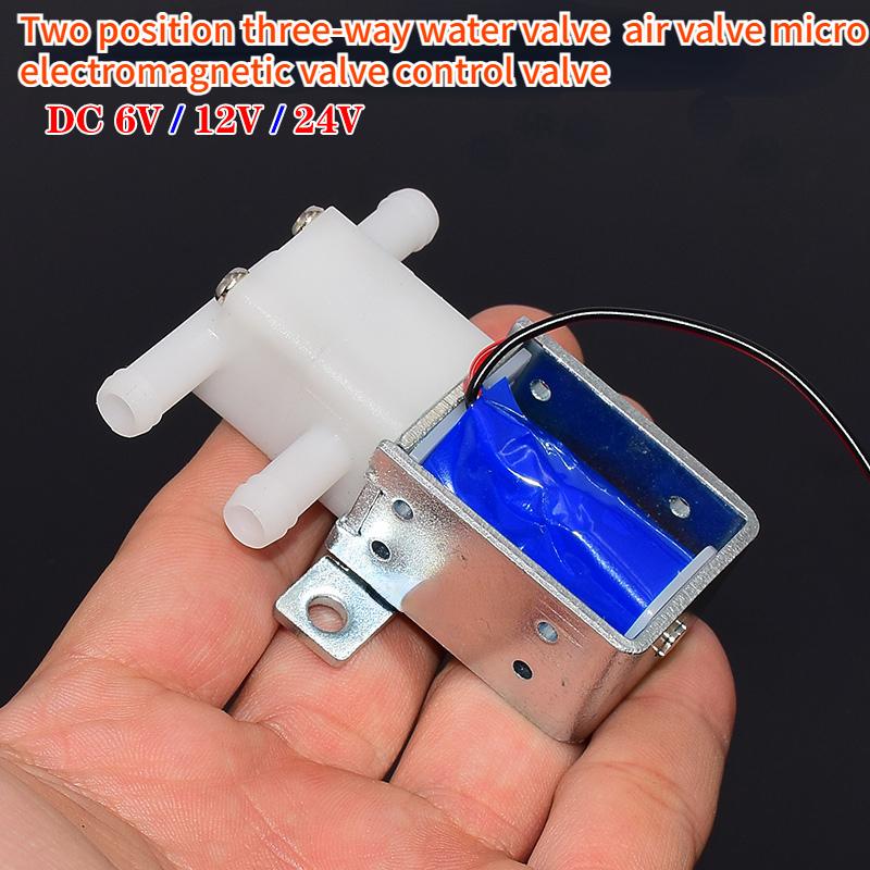 Two position Three way Water Valve DC 6V 12V 24V Micro Electromagnetic Valve Water Level Control Water Gas Valve Coffee Machine