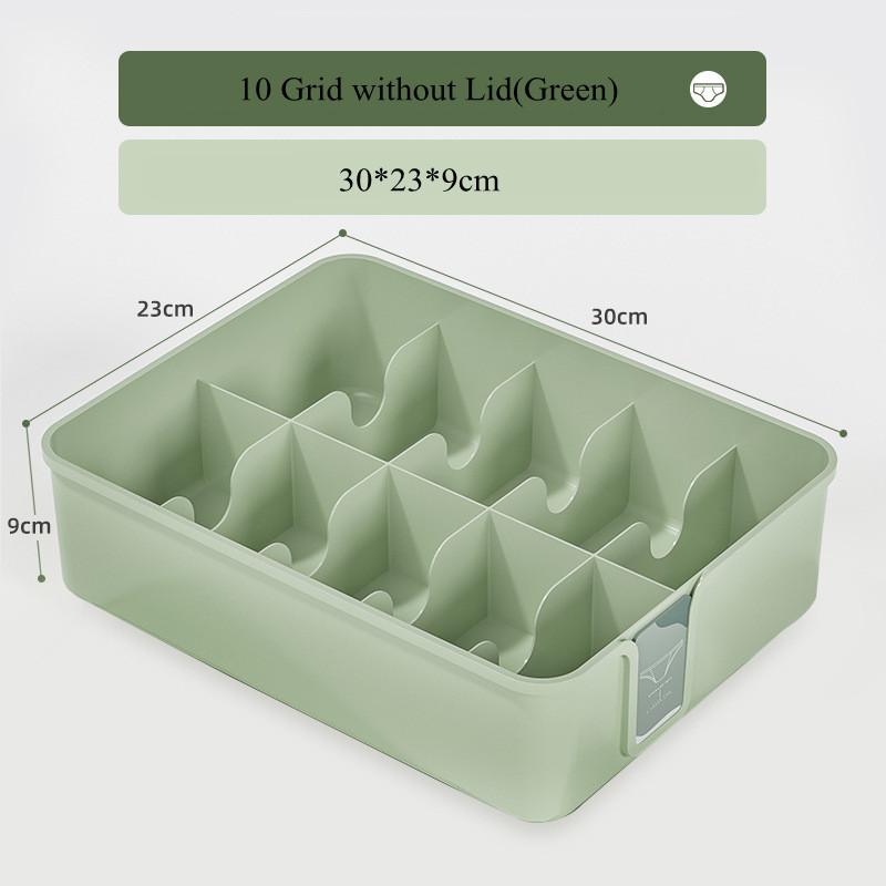 1/10/15 Gitter-Aufbewahrungsbox aus Kunststoff für Unterwäsche mit staubdichtem Deckel, Socken, BHs, Schrankschubladen, Organizer-Behälter für Kleiderschrank und Schlafzimmer