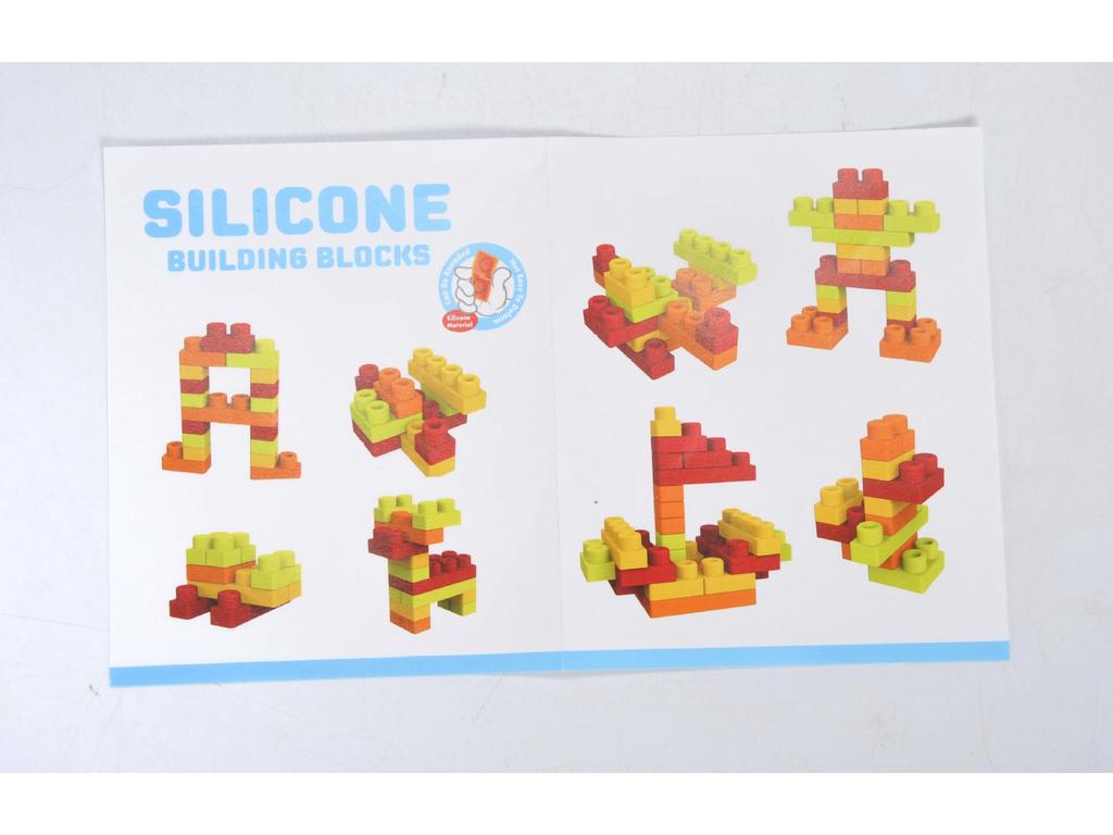 Silicone Teething Building Blocks for Babies - Chewable, Large Pieces, Early Education Toy for 6+ Months