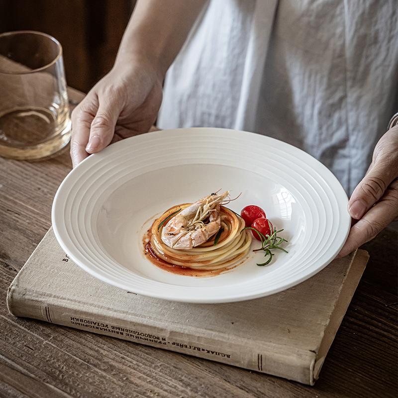 Keramik Strohhut Teller, Japanischer High-End Weißer Dessertteller, Haushalts Gemüseplatte, Geschirr, Essgeschirr, Teller