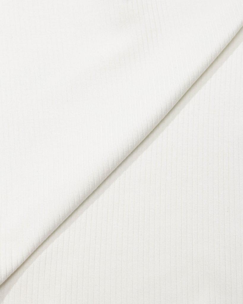 MOAA Button Line Rib Top (White)