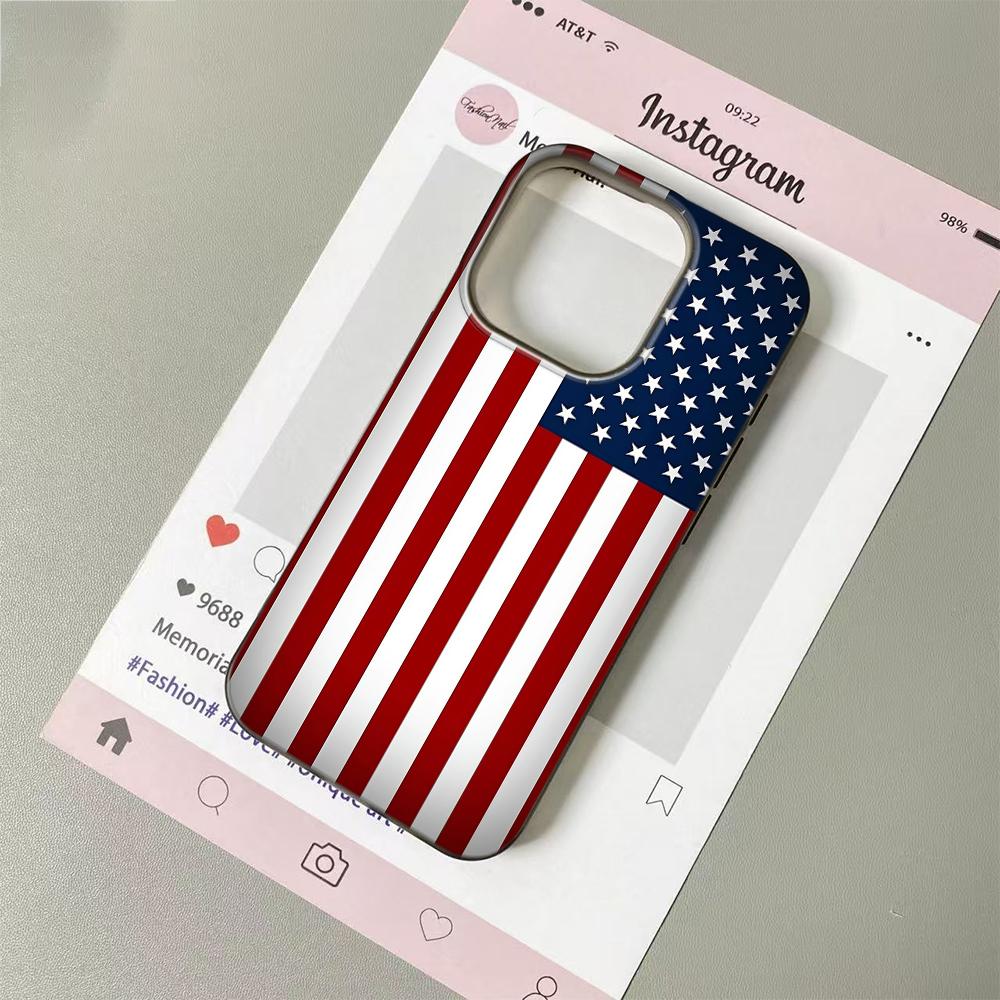 American Flag Phone Case for iPhone 17 16 15 14 Plus 13 12 11 Pro Max Glitter & Classic Fashion Shockproof TPU Protective Cover