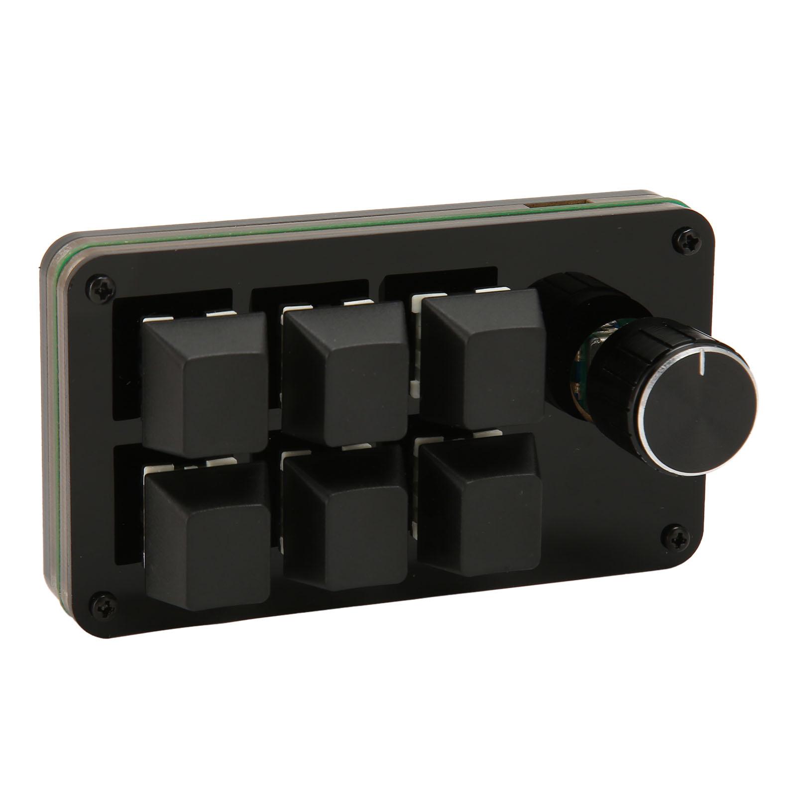 

Мини клавиатура с 6 клавишами и ручкой, с синим переключателем, с возможностью горячей замены, механическая клавиатура, программирование макросов