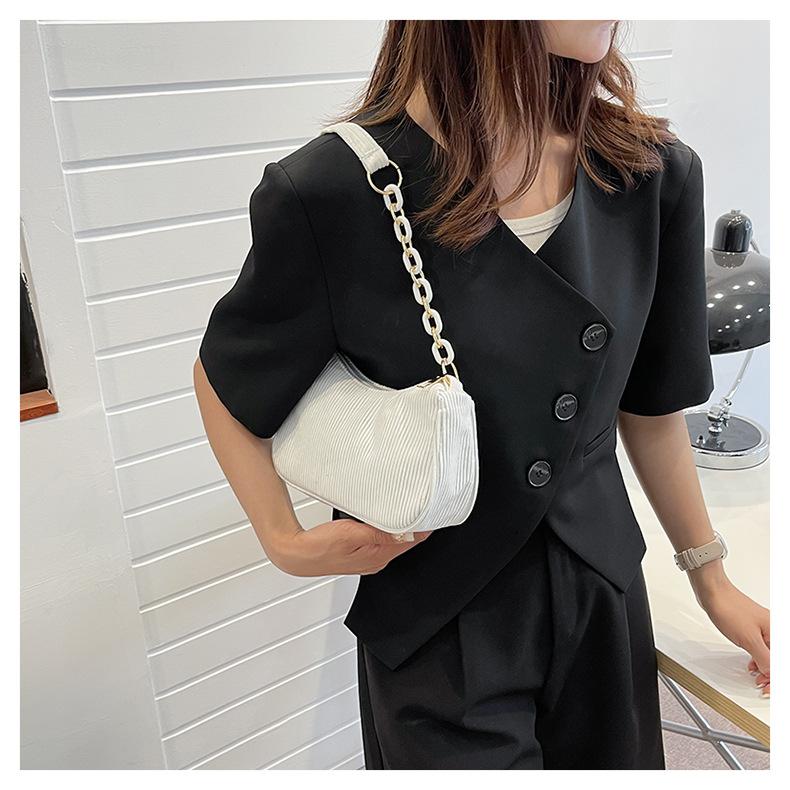 Minimalist Corduroy Crossbody Bag for Women, Single Strap Shoulder Tote, Zipper Closure Mini Square Handbag, Soft Casual Daily Purse
