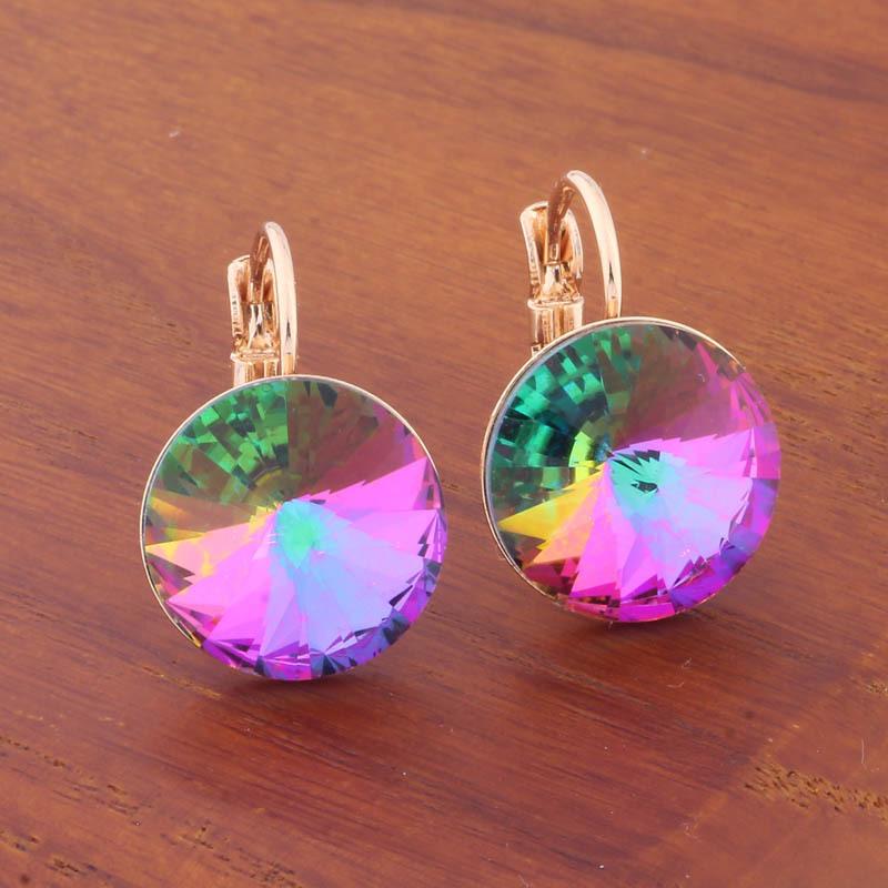 Boucles d'oreilles rondes colorées de 14 mm