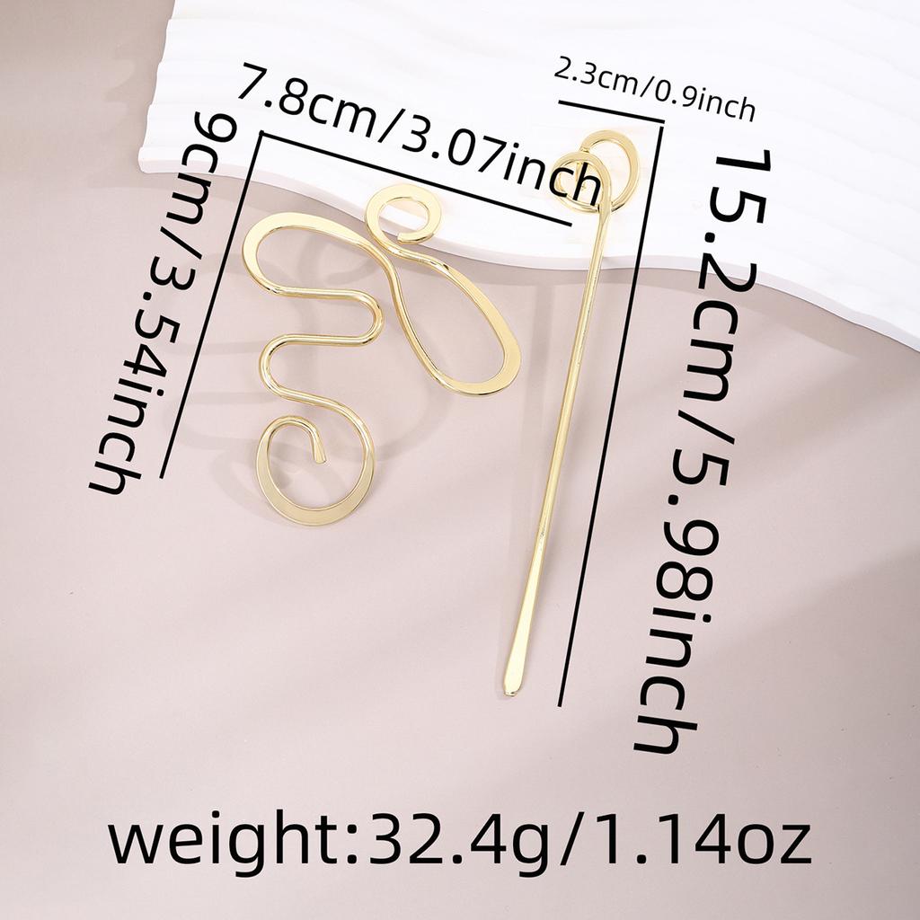Metal Music Symbols Irregularly Curved Winding Hairpin Creative Personality Senior Sense of Fashion Hair Accessories Female