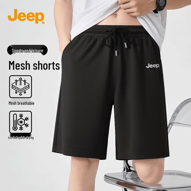 Jeep Men's Ice Silk Quick-Dry Mesh Casual Sport Shorts