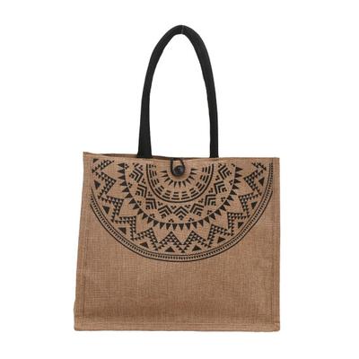 Bolsa de Mão Feminina Estilo Étnico Versátil Bolsa de Ombro Grande Capacidade Fechamento com Fivela Compras