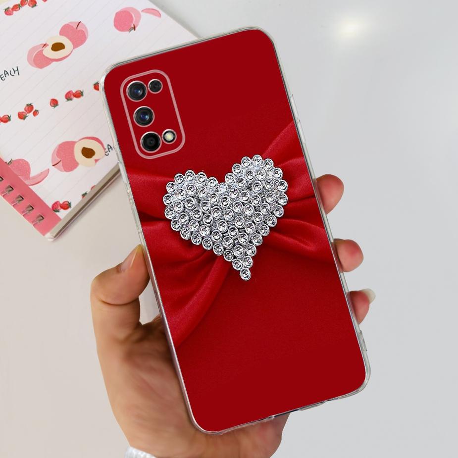 For Realme 7 Pro Case RMX2170 Cute Cat Flowers Painted Cover Clear Silicone Soft TPU Phone Case For Realme 7 Pro Realme7 5G Bags