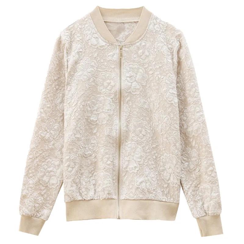 Women's Jacquard Jackets  Short Coats High-end Casual Outwear Loose Outer Spring Autumn Clothing Coat