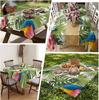 Tropical Palm Leaves Parrot Rectangle Tablecloth for Table Decor Summer Jungle Plant Kitchen Dining Table Cloth Party Decoration