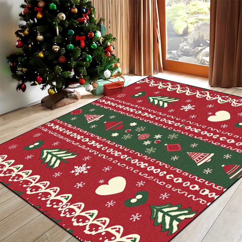 Christmas Red Green Carpet for Living Room Home Decor Large Area Rug Warm Soft Rugs Bedroom Balcony Non-slip Mat Bedroom Carpets