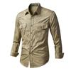 Men S Long Sleeve Loose Cotton Work Shirt Casual Outdoor