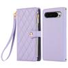 For Google Pixel 9 Pro XL Case Multi Card Slots Zipper Rhombus Leather Phone Cover with Wrist Strap